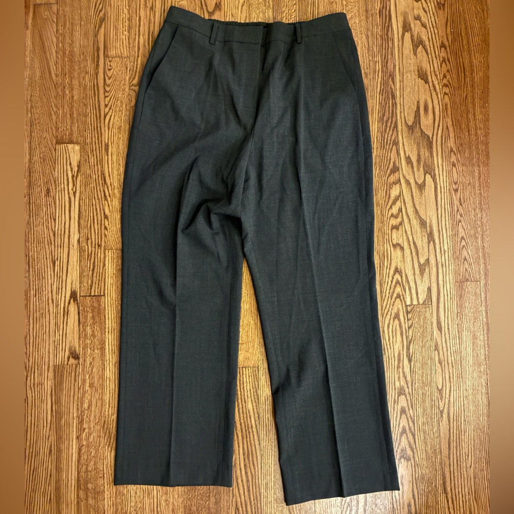 Quince Women's Straight-Leg Wool Trousers in Dark Gray, sz 16, NWT